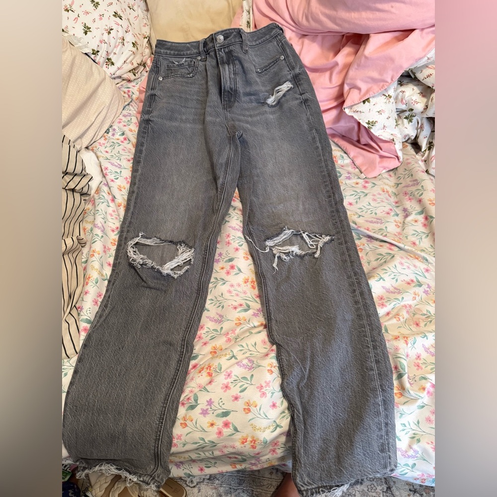 American Eagle Outfitters Distressed Black Boyfriend Jeans